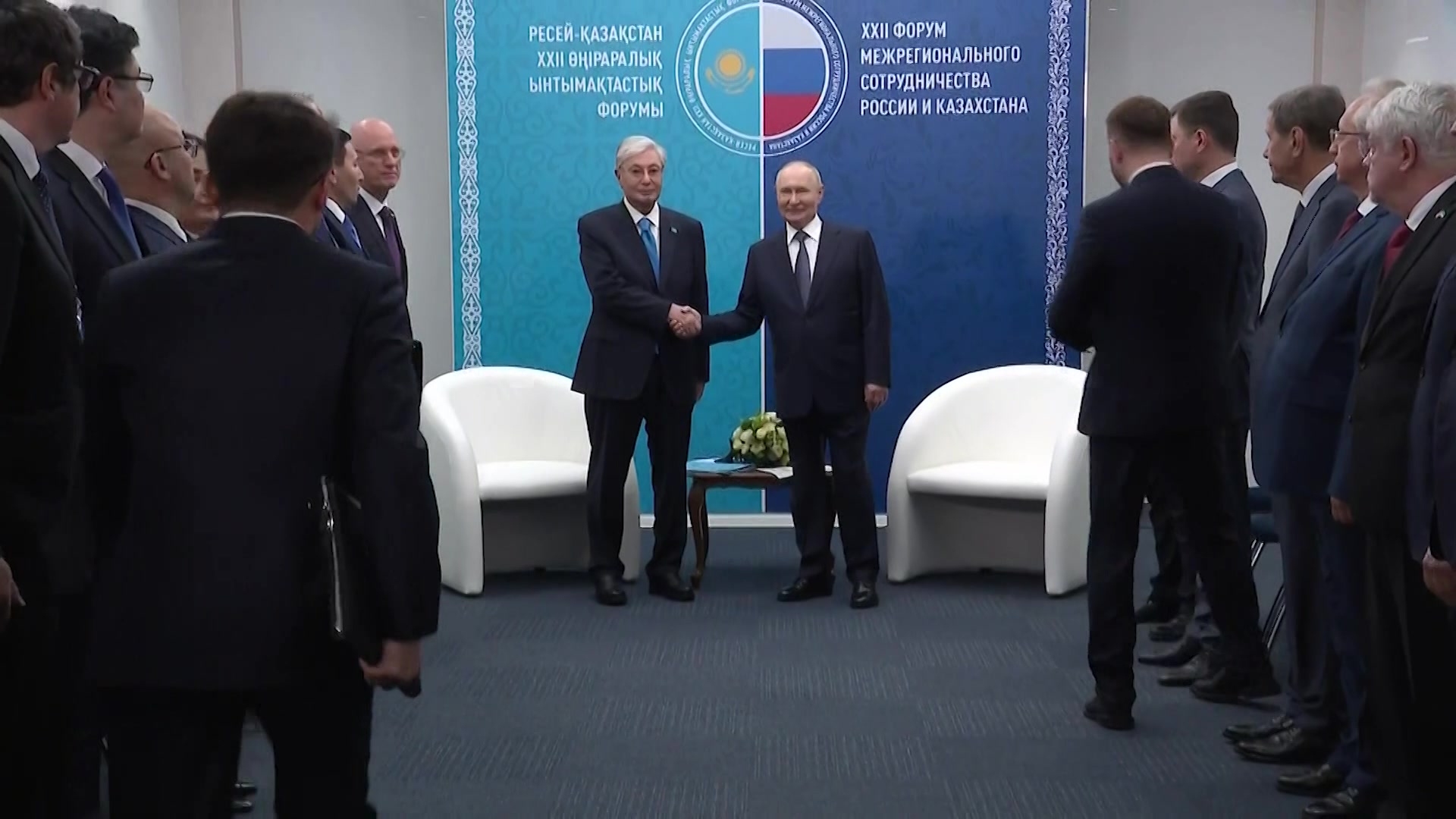 Kazakhstan's president Kassym-Jomart Tokayev tells Russia's Vladimir Putin that the Ukraine war should end, calling for the conflict to be "frozen", in a rare such face-to-face comment to the Russian leader.
