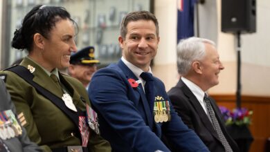 New Zealand Defence Minister Chris Penk attends the 2021 Auckland Memorial Day service. Photo: Wikimedia Commons