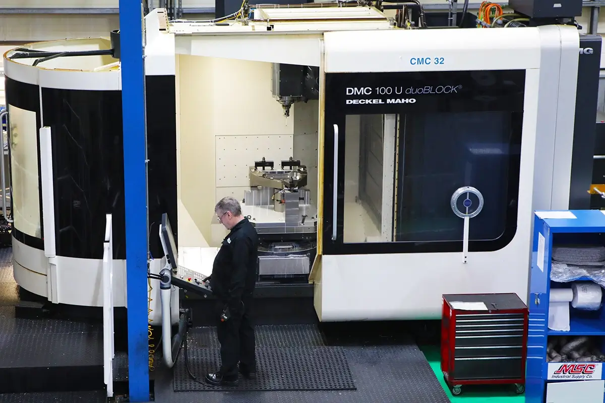 A Bromford Precision Solutions worker operates one of the company’s equipment.