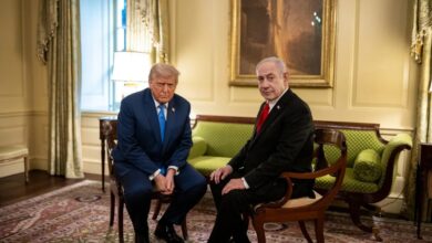 US President Donald Trump meets with Israeli Prime Minister Benjamin Netanyahu during a previous White House visit in Washington, DC.