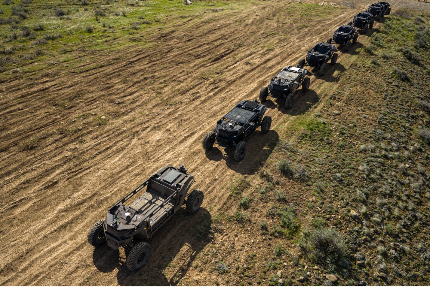 Overland’s unmanned ground vehicles. Photo: Overland AI