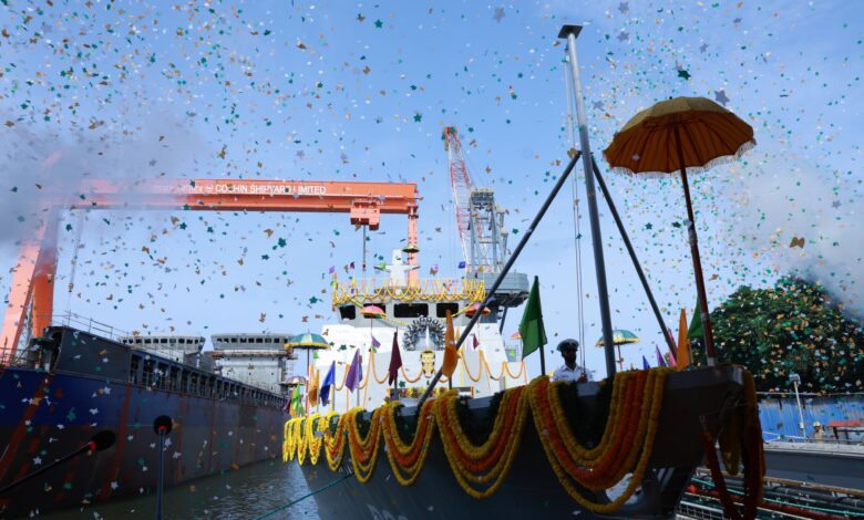 The INS Machilipatnam (P86) Mahe-class Anti-Submarine Warfare Shallow Water Craft (ASW-SWC)