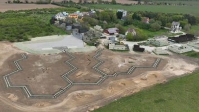 New trench system to be used by the UK military at Eastmere Village, Stanford Training Area (STANTA)