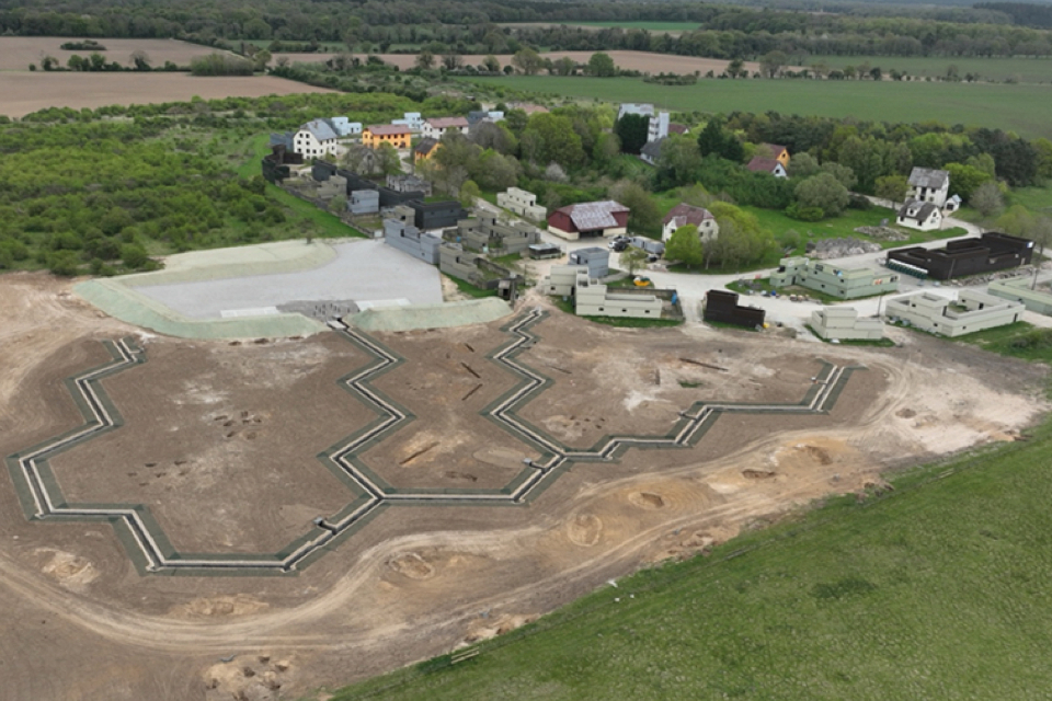 New trench system to be used by the UK military at Eastmere Village, Stanford Training Area (STANTA)